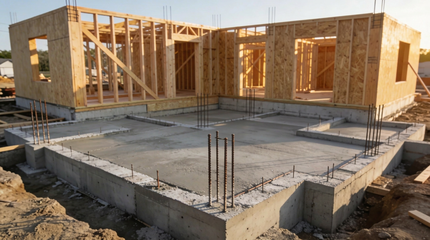 Foundation and framing construction